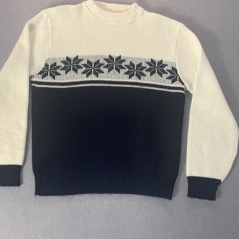 Vintage Kingsport Men’s Acrylic Sweater Size XL Cream Blue